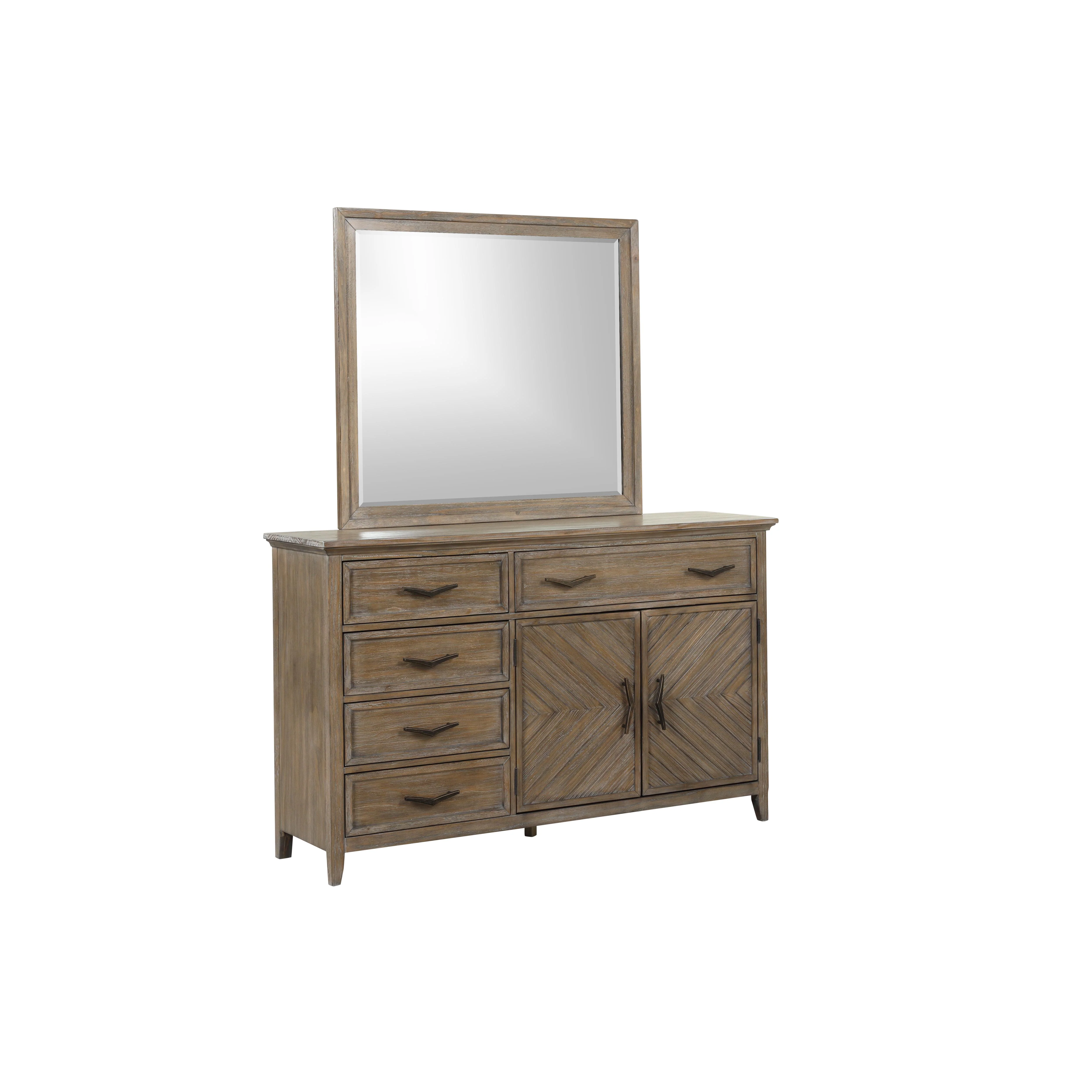 TYBEE DRESSER/SERVER MIRROR-SAND