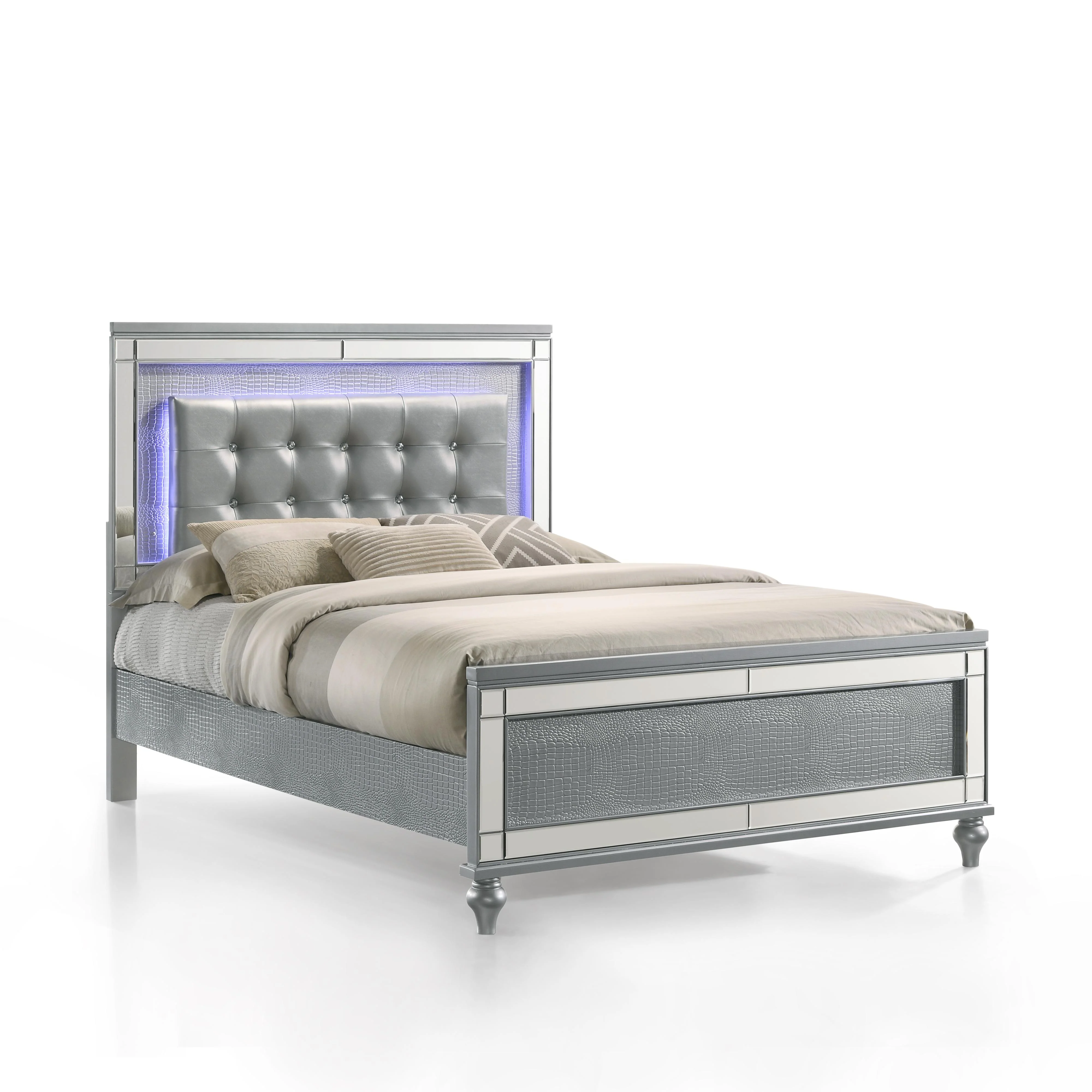 VALENTINO Eastern King-California King K FOOTBOARD & SLATS-SILVER - Image 3