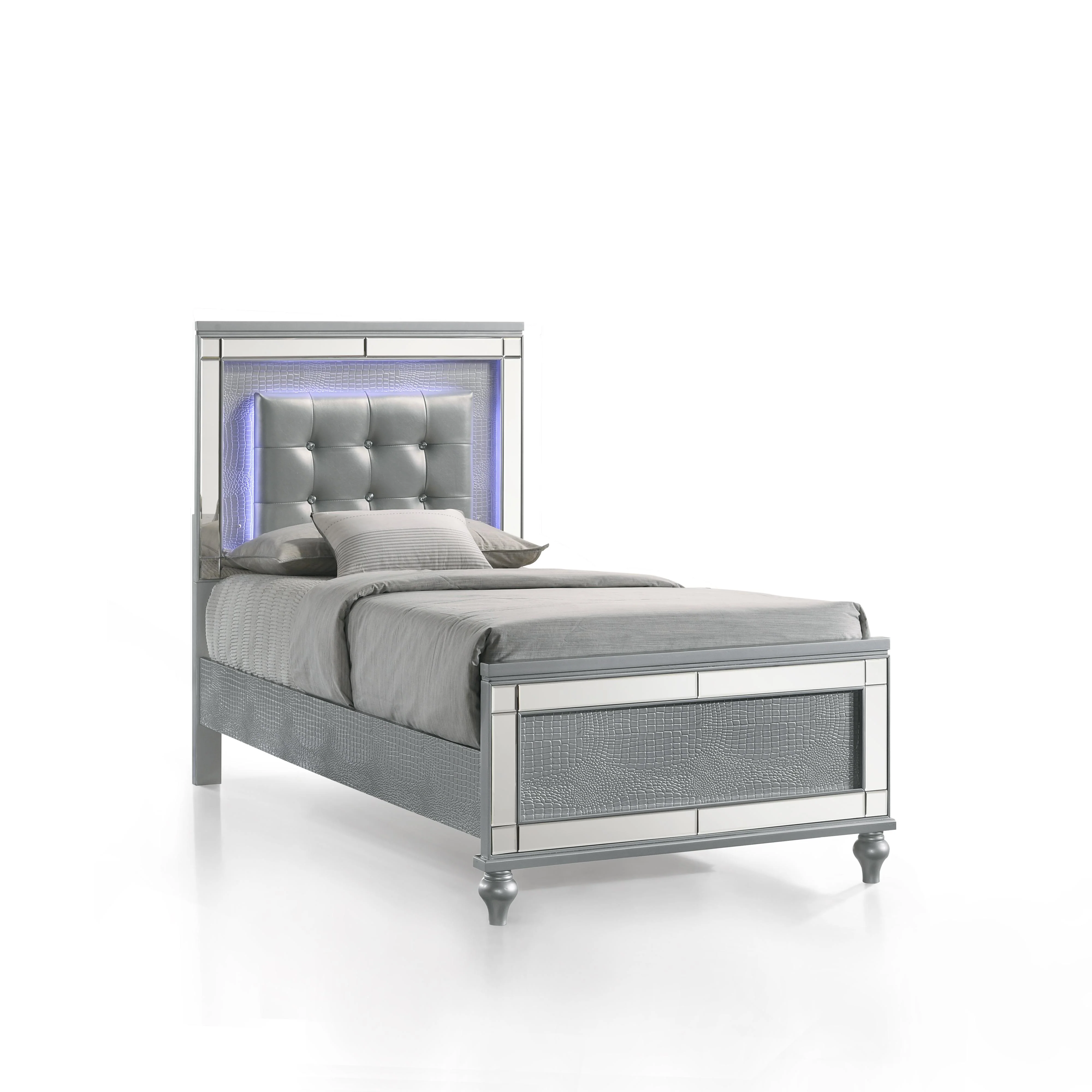 VALENTINO Eastern King-California King K LIGHTED HEADBOARD-SILVER - Image 4