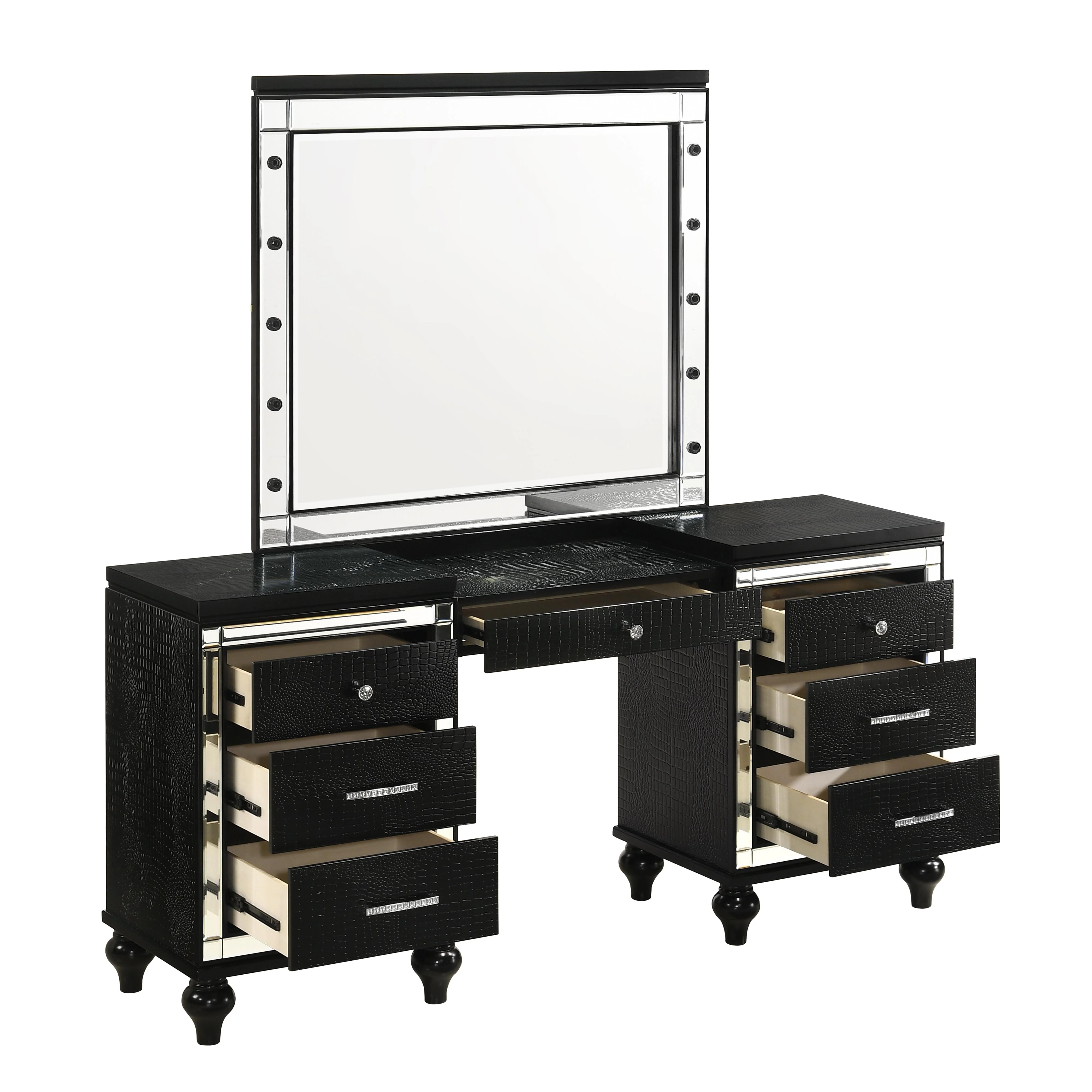 VALENTINO VANITY TABLE MIRROR (BULBS NOT INCLUDED)-BLACK - Image 3