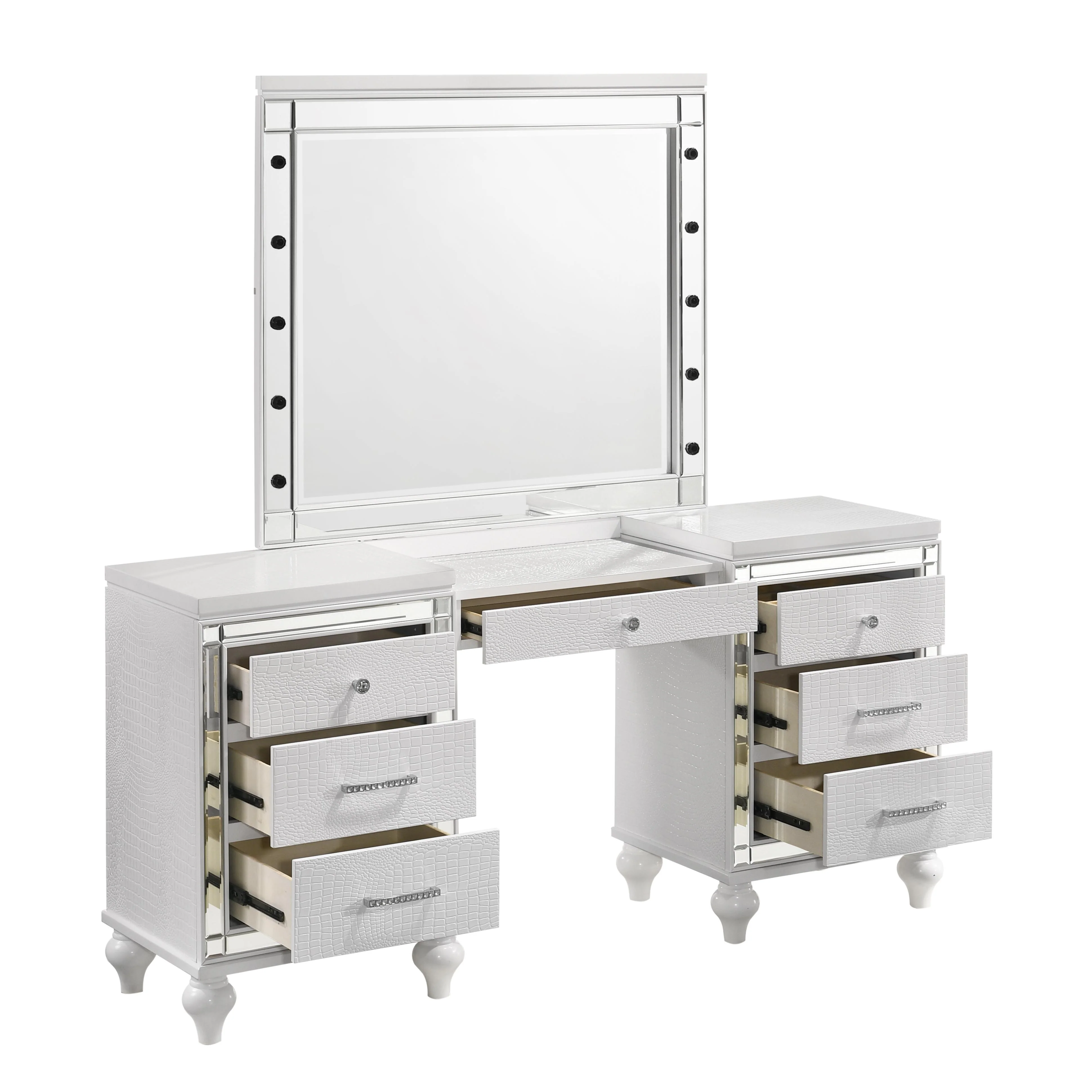 VALENTINO VANITY TABLE MIRROR (BULBS NOT INCLUDED)-WHITE - Image 4