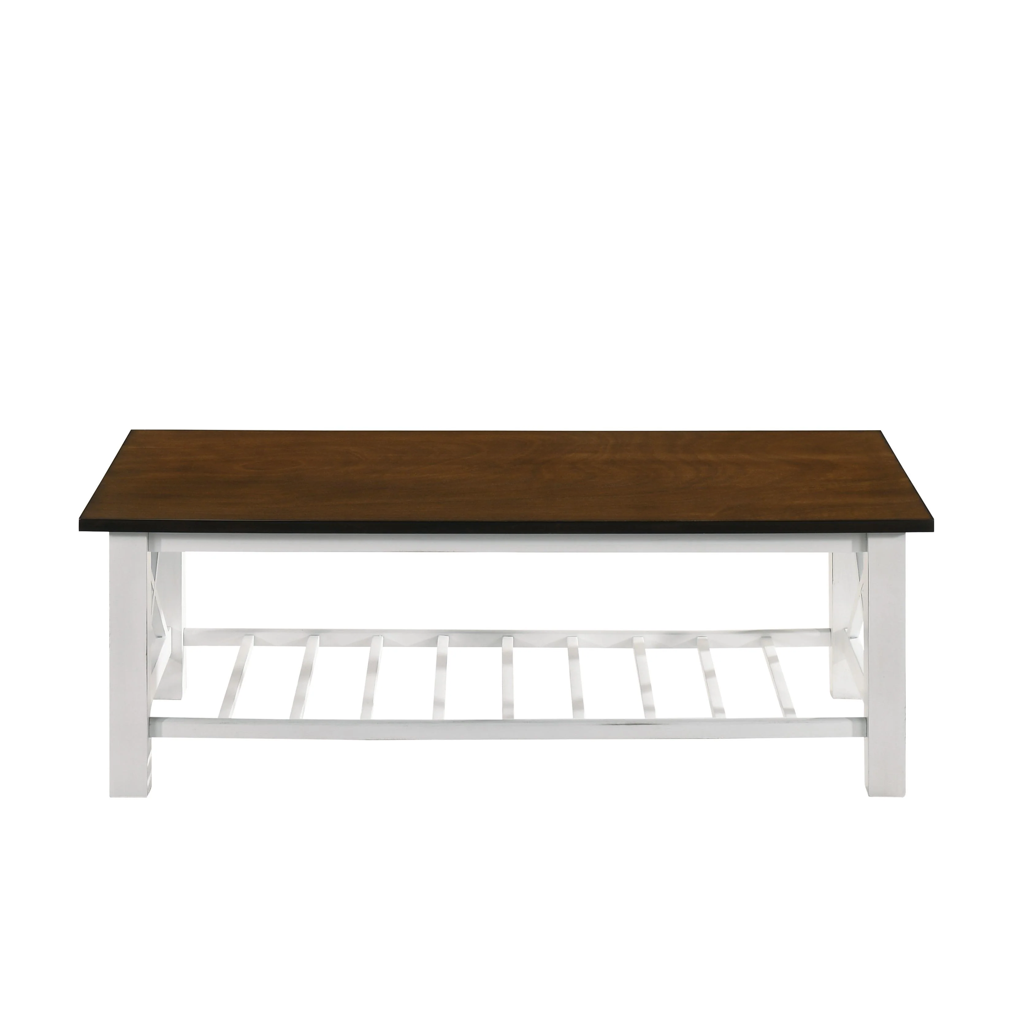 VESTA COFFEE TABLE-TWO TONE CREME/BROWN - Image 2