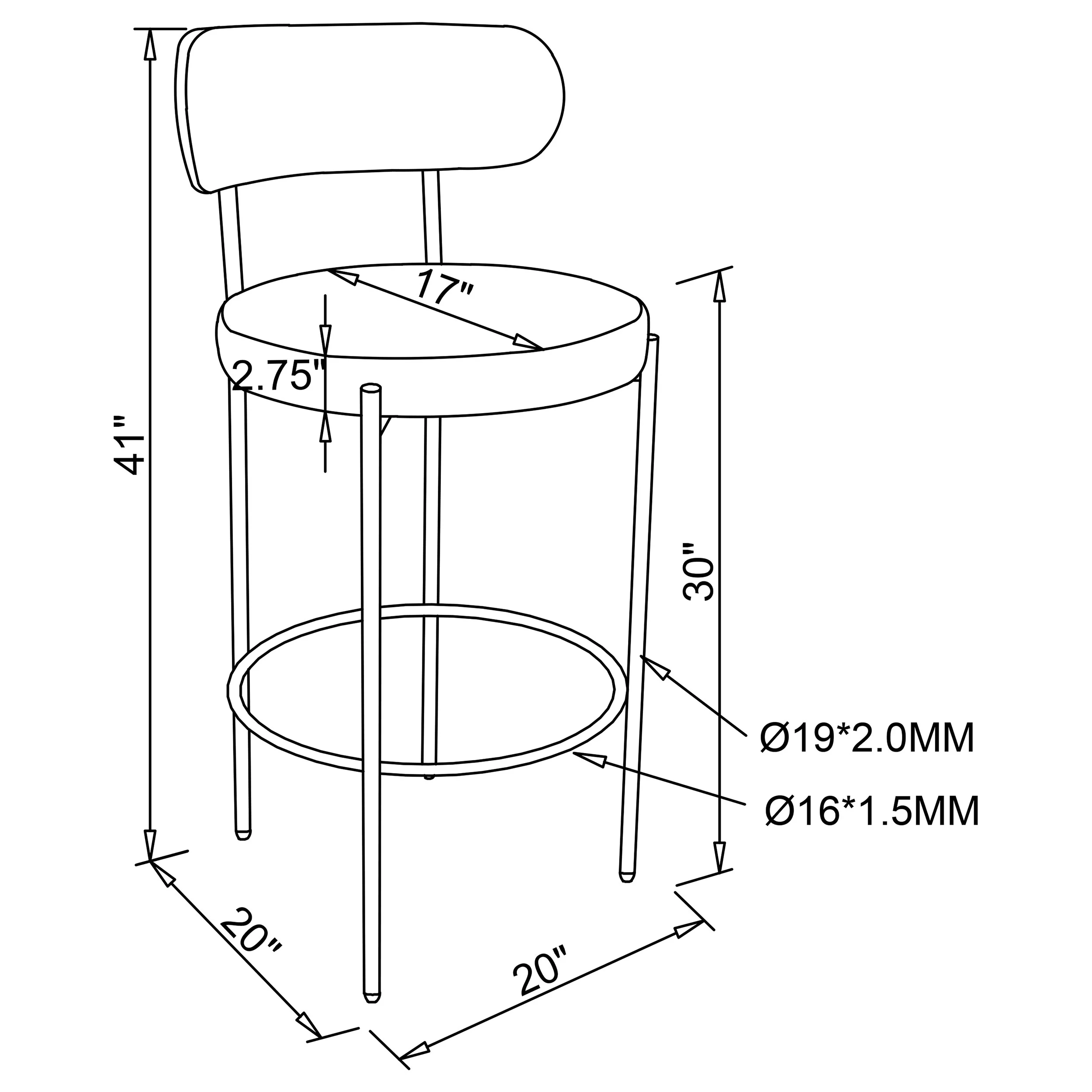Viola Bar Chair - Image 11
