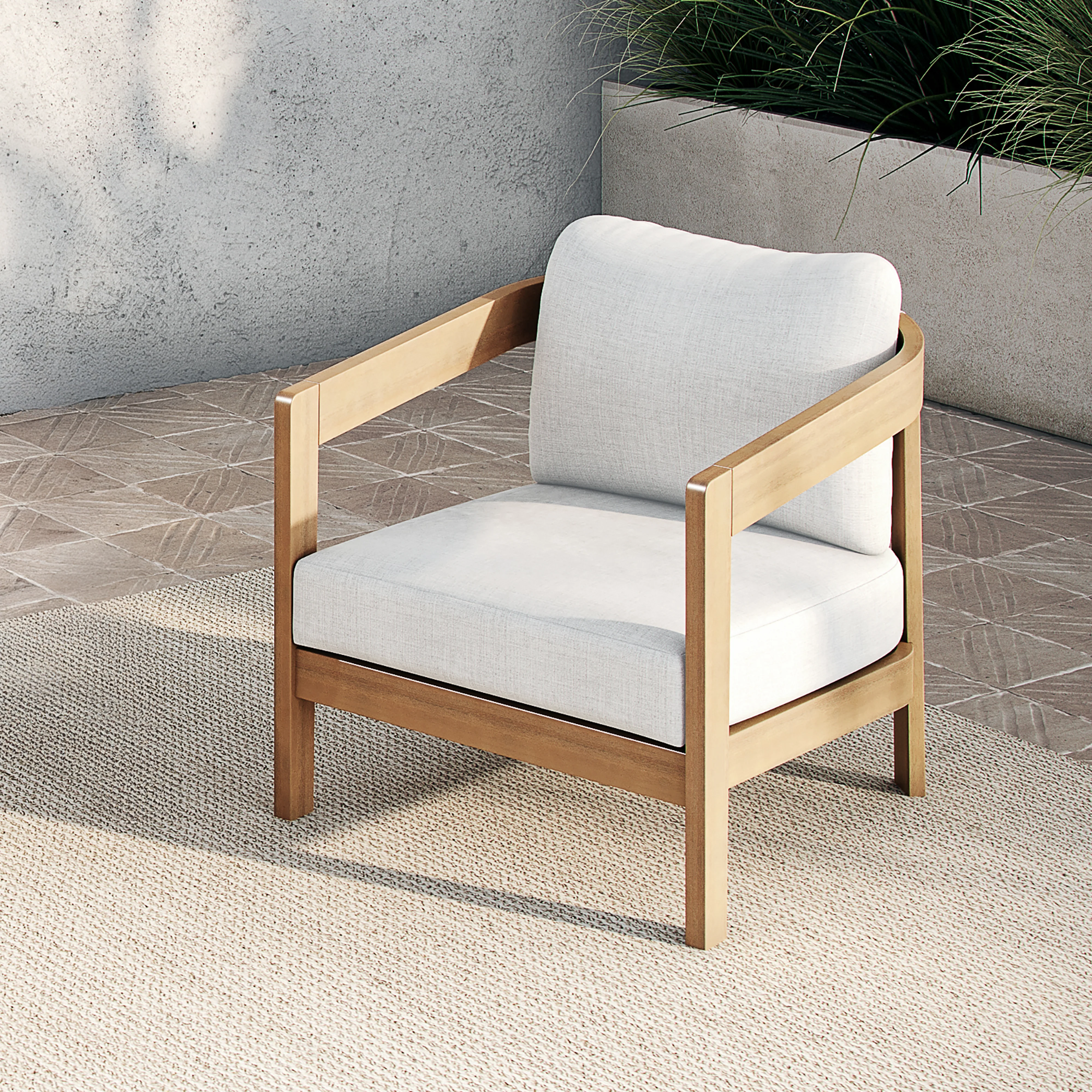 Wesley Patio Club Chair W/ White Cushion - Image 7