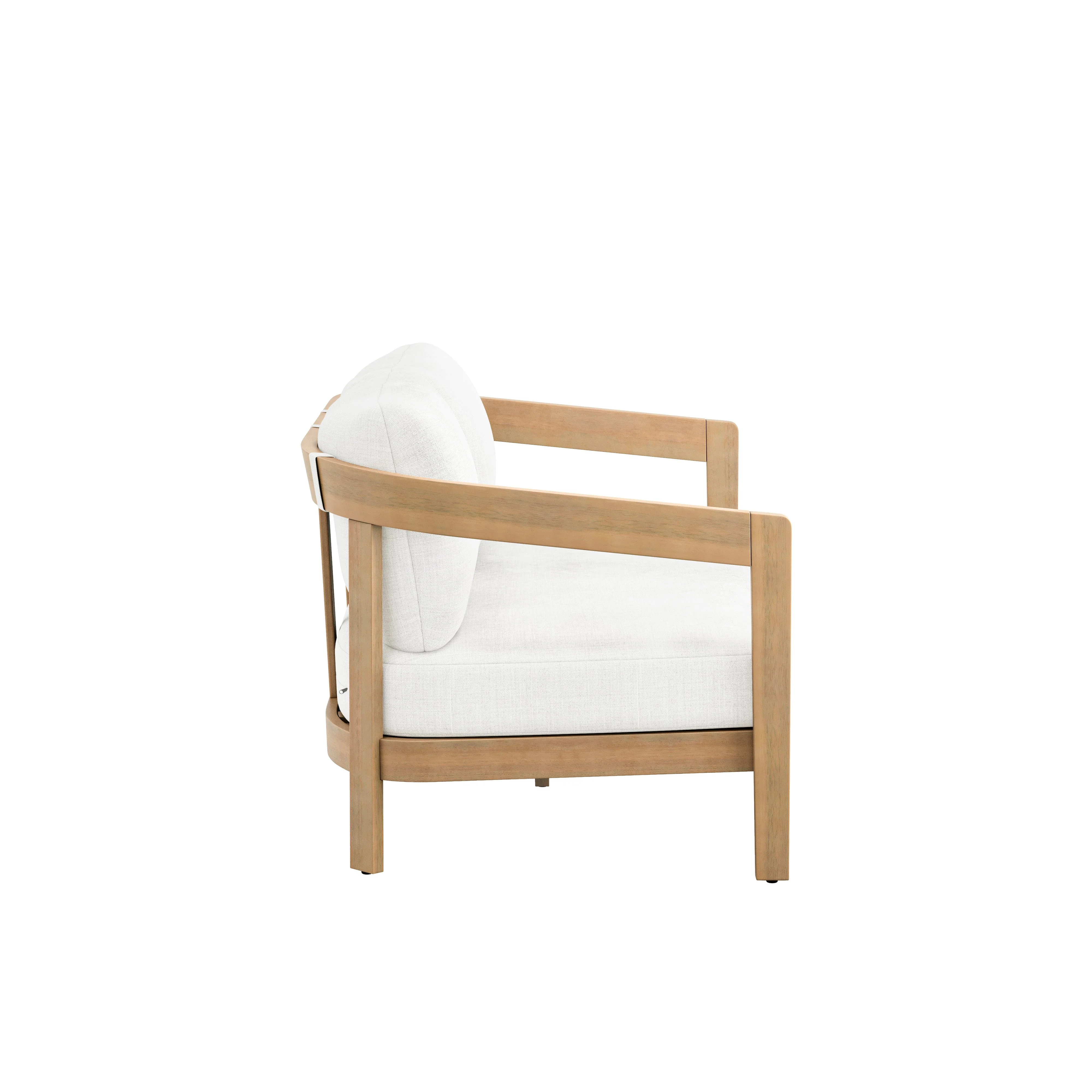 Wesley Patio Loveseat W/ White Cushions - Image 3