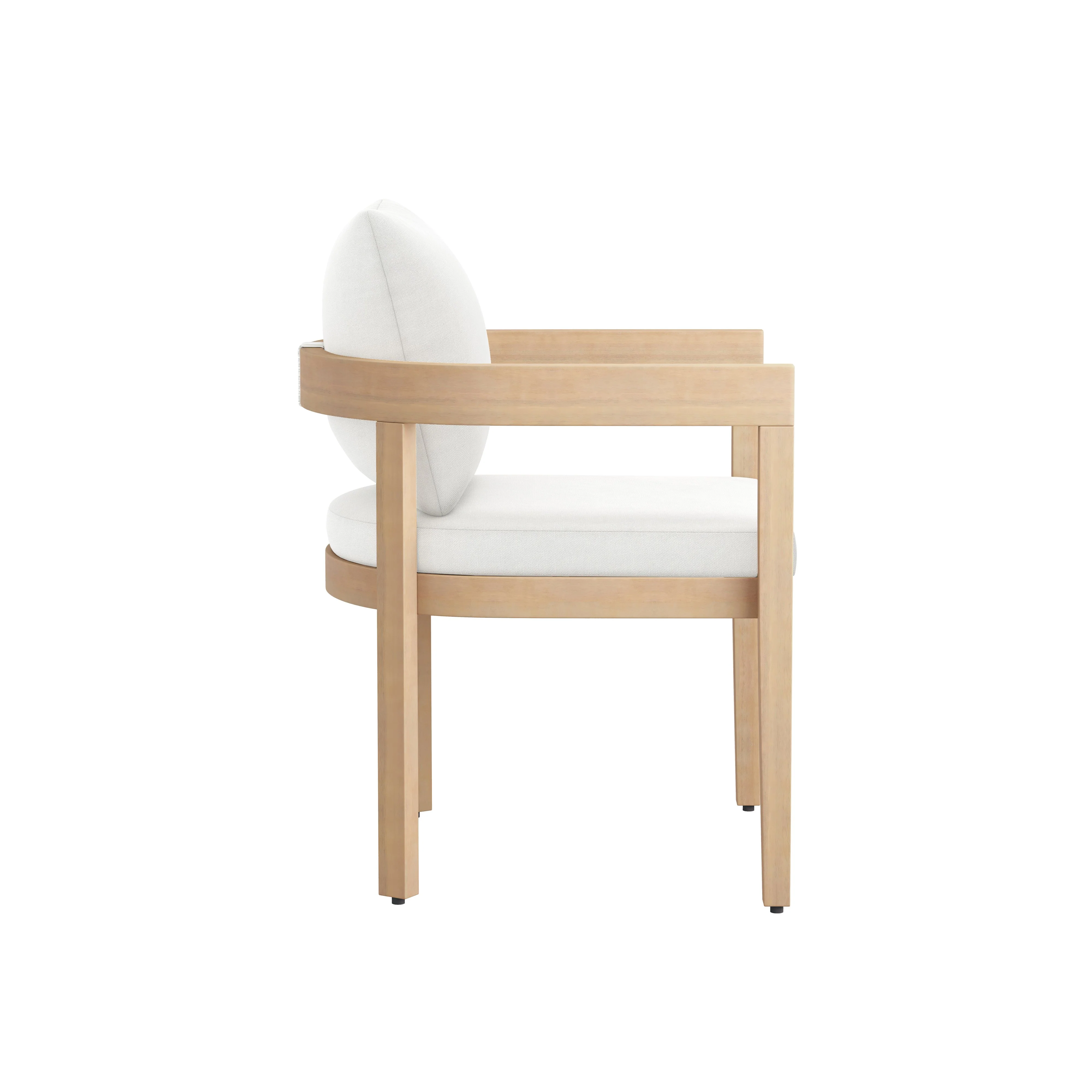 Wesley Patio Side Chair, White Cushion (1 Per Carton) - Image 3