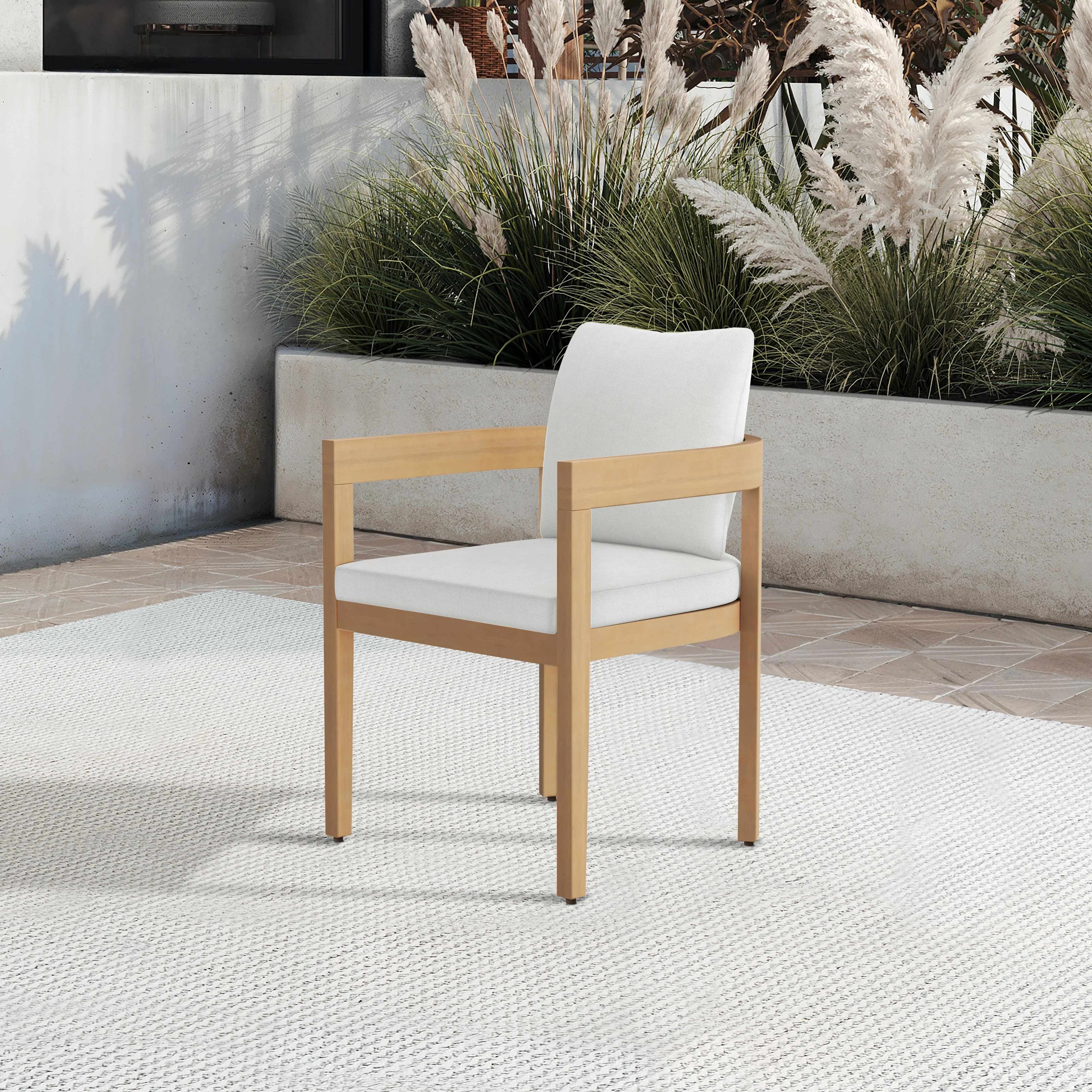 Wesley Patio Side Chair, White Cushion (1 Per Carton) - Image 6