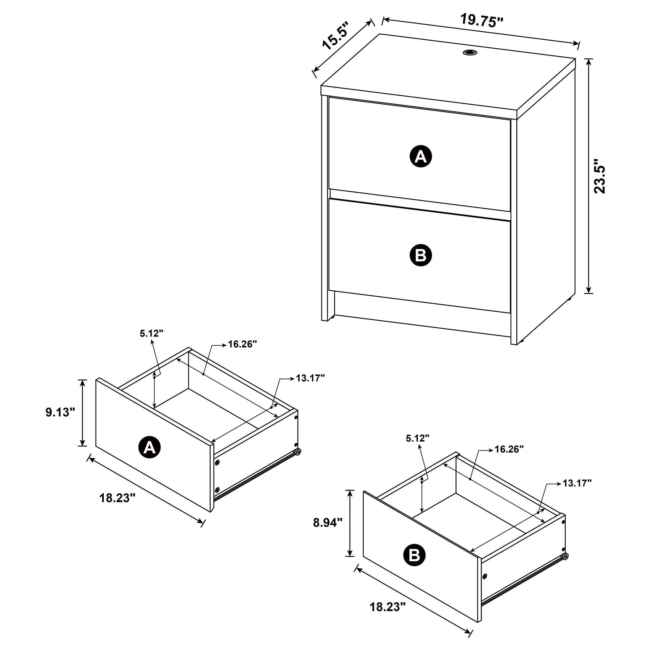 Westpark Nightstand with LED Lighting - Image 28