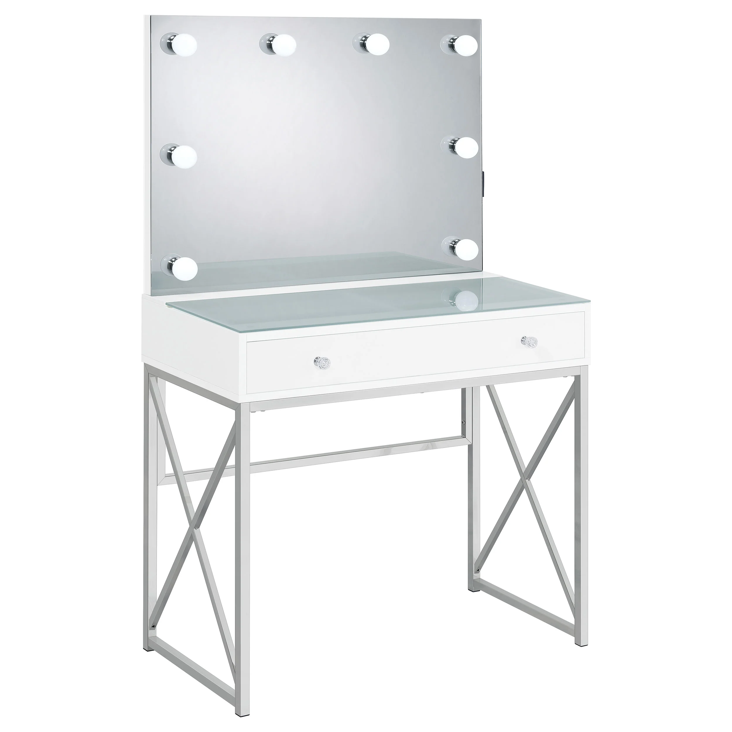 Eliza Makeup Vanity Table with LED Mirror and Stool - Image 3