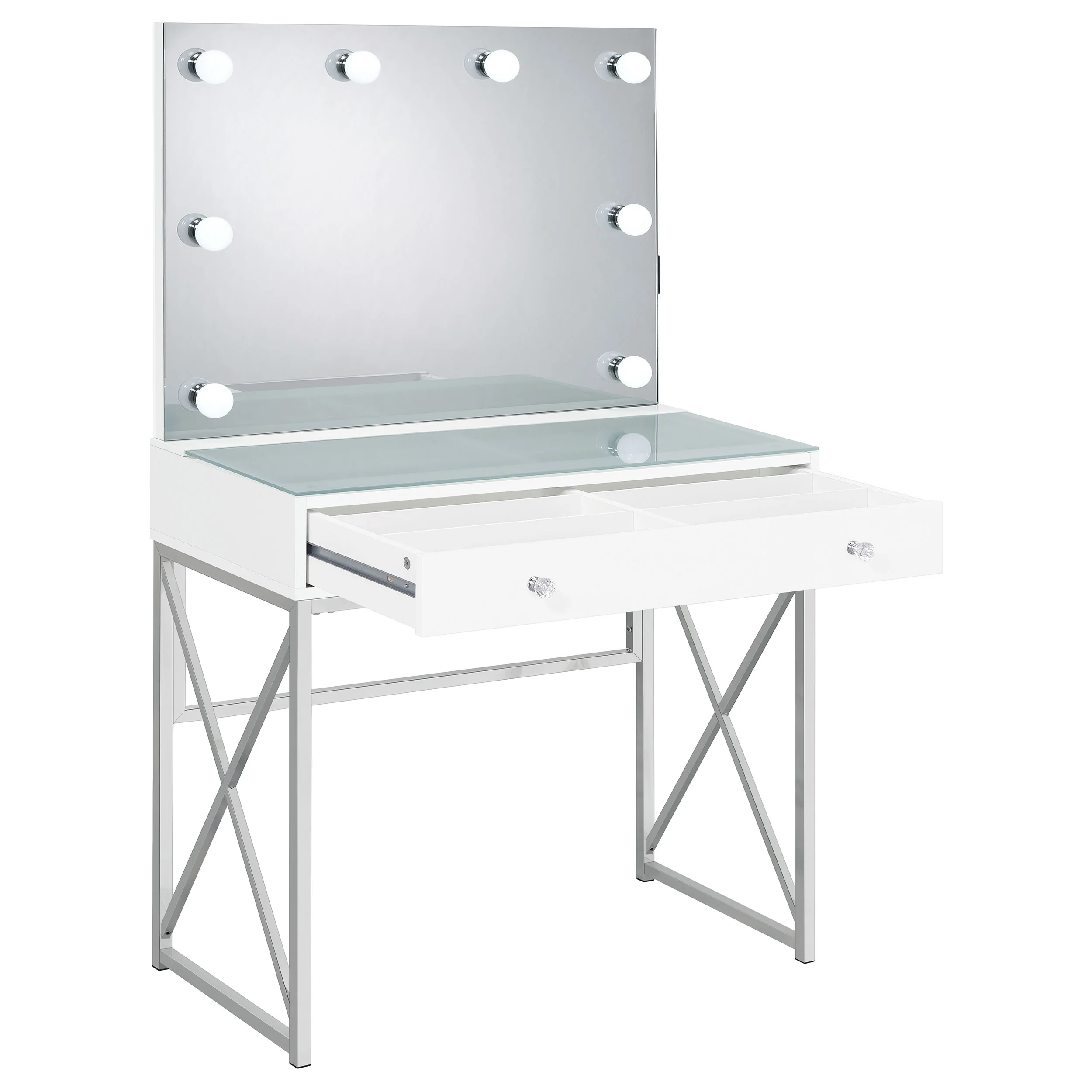 Eliza Makeup Vanity Table with LED Mirror and Stool - Image 4