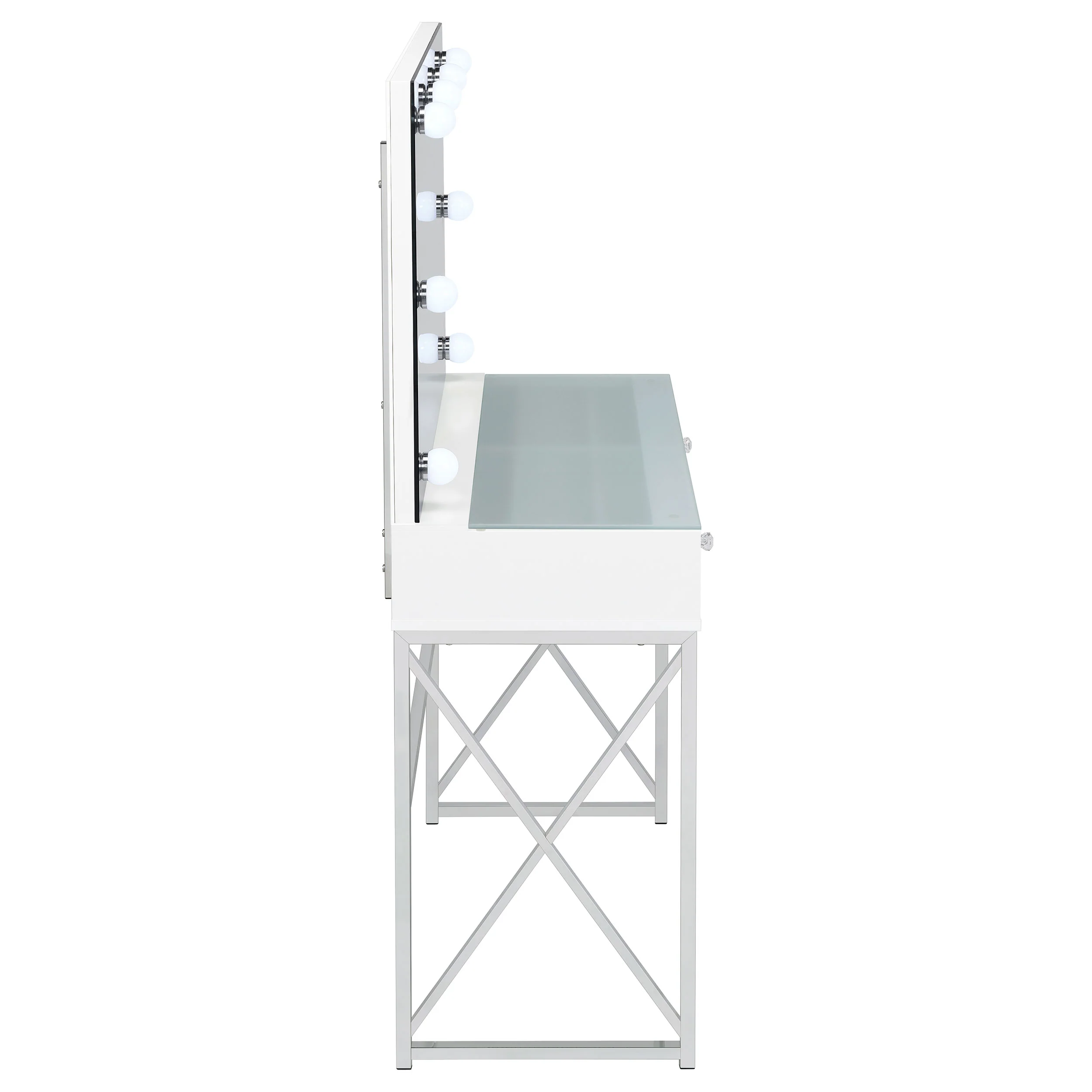 Eliza Makeup Vanity Table with LED Mirror and Stool - Image 9