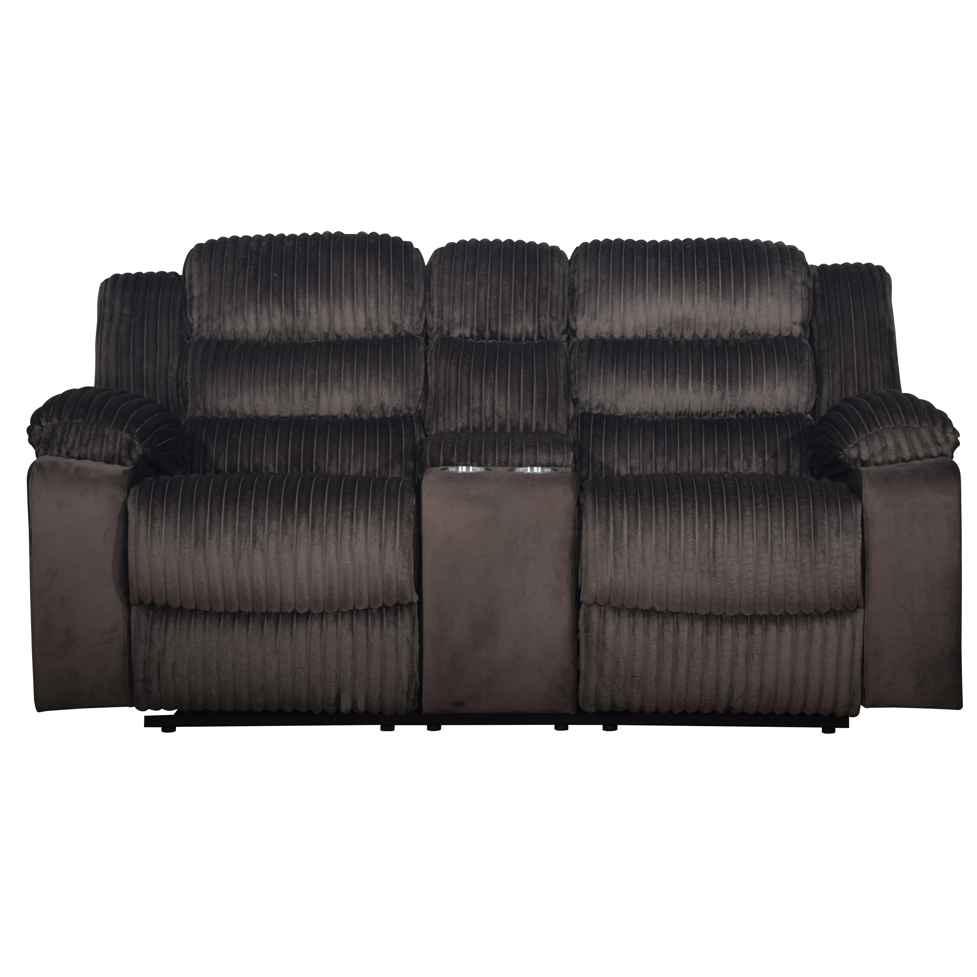 Willow Console Loveseat W/ Dual Recliners-Brown - Image 2