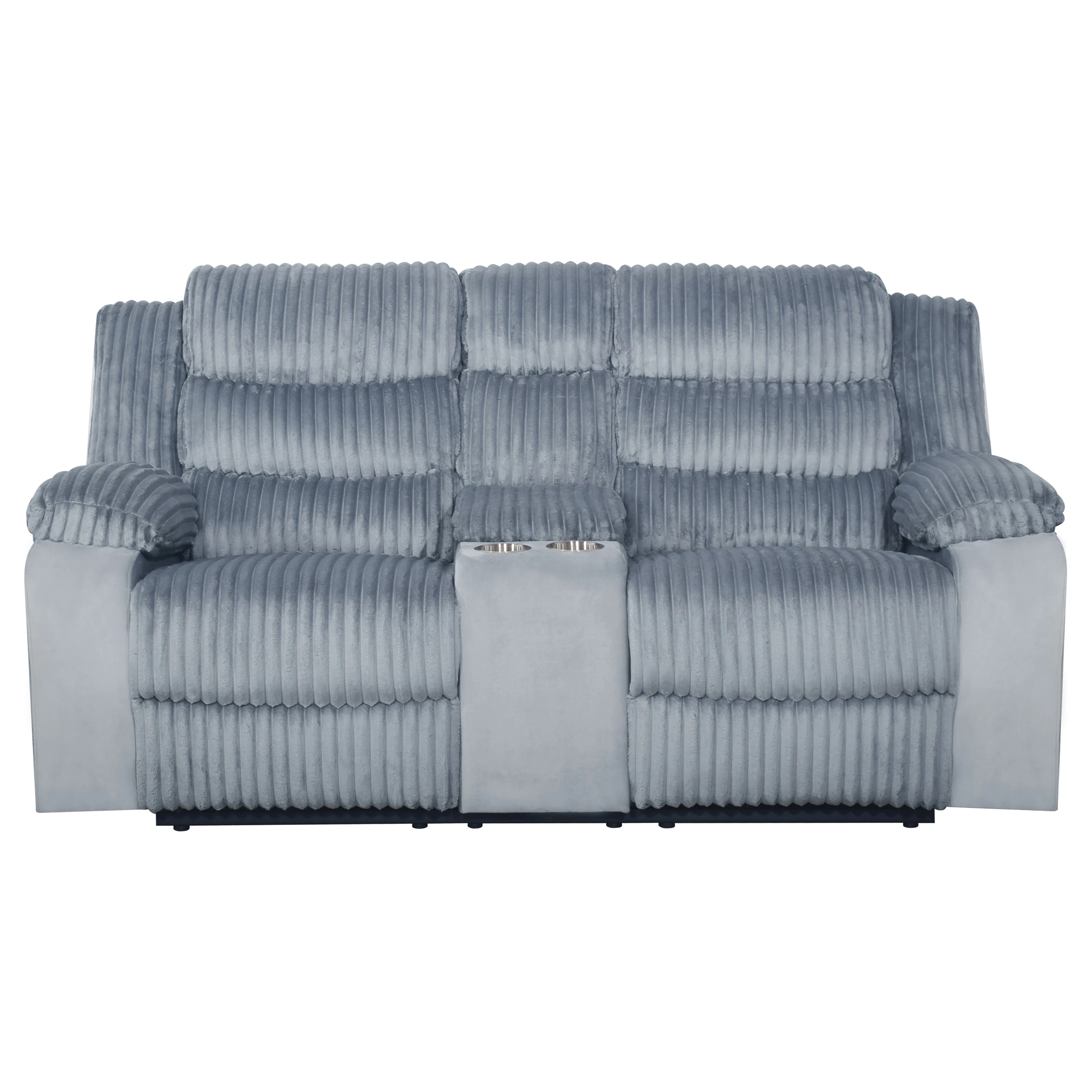 Willow Console Loveseat W/ Dual Recliners-Gray - Image 2