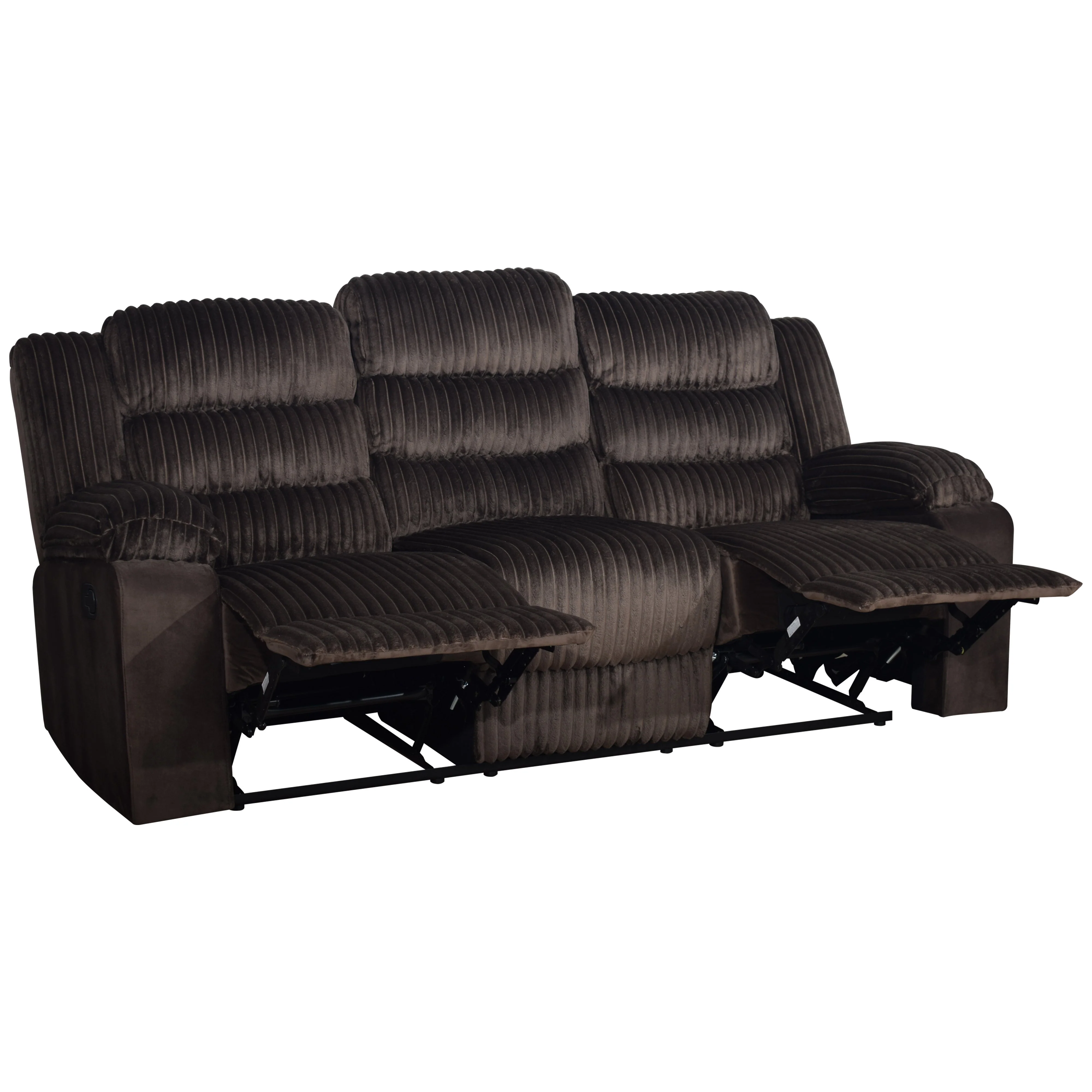 Willow Sofa W/Dual Recliner-Brown - Image 3