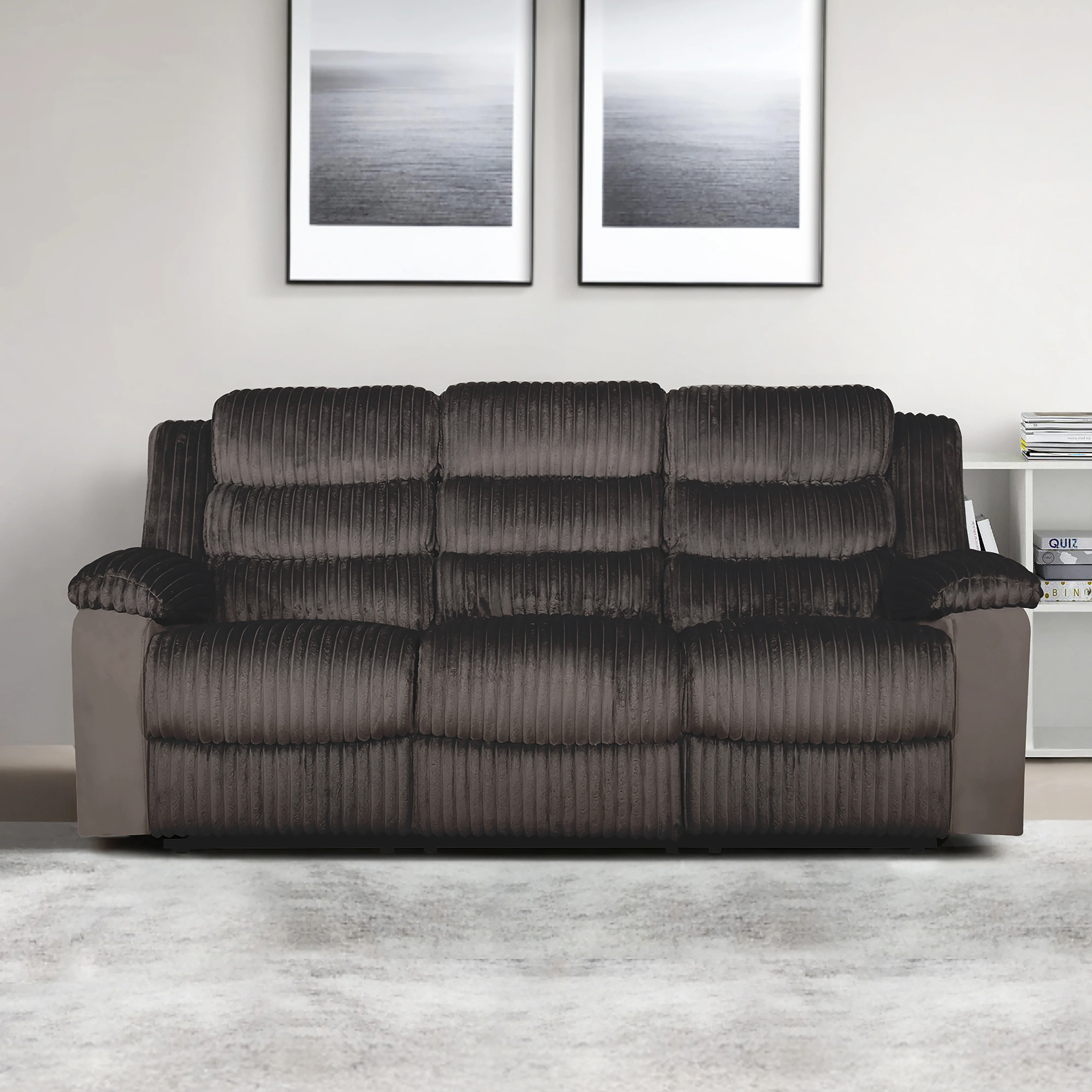 Willow Sofa W/Dual Recliner-Brown - Image 6