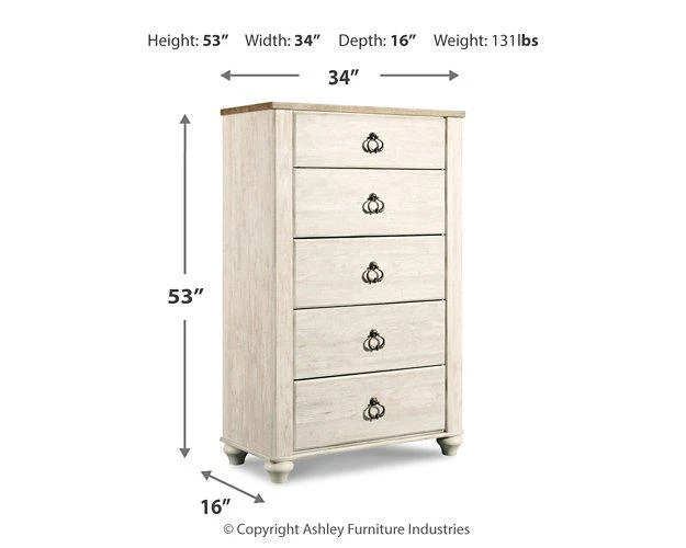 Willowton Chest of Drawers - Image 6