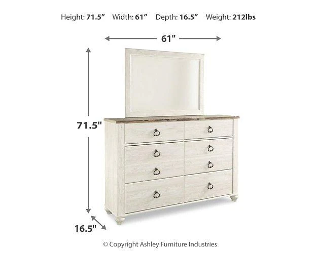Willowton Dresser and Mirror - Image 17