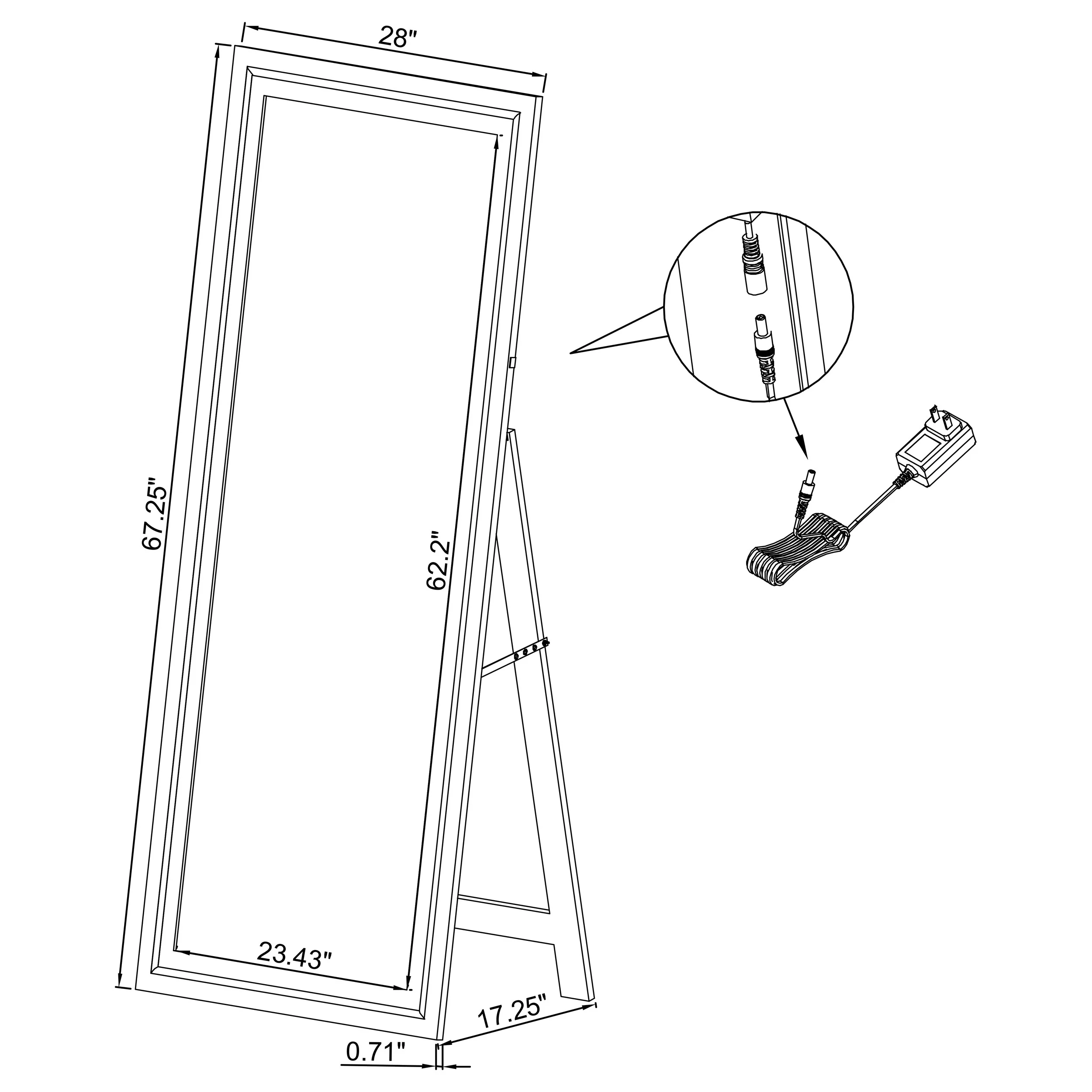 Windrose Standing Mirror with LED Lighting - Image 20