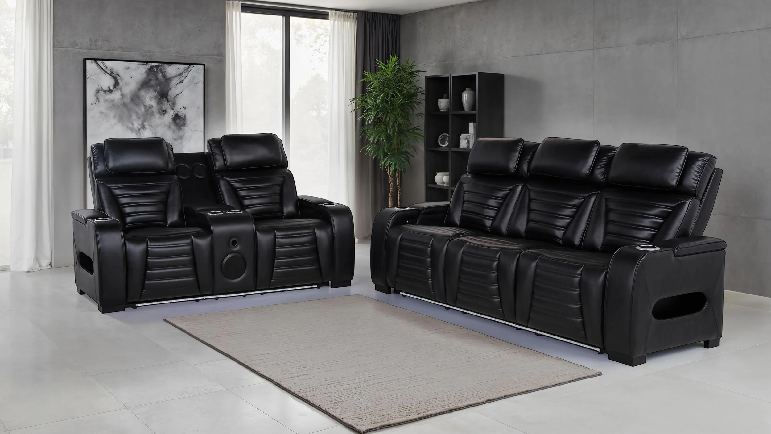 Zuma Dual Power Reclining Sofa Set - Image 2