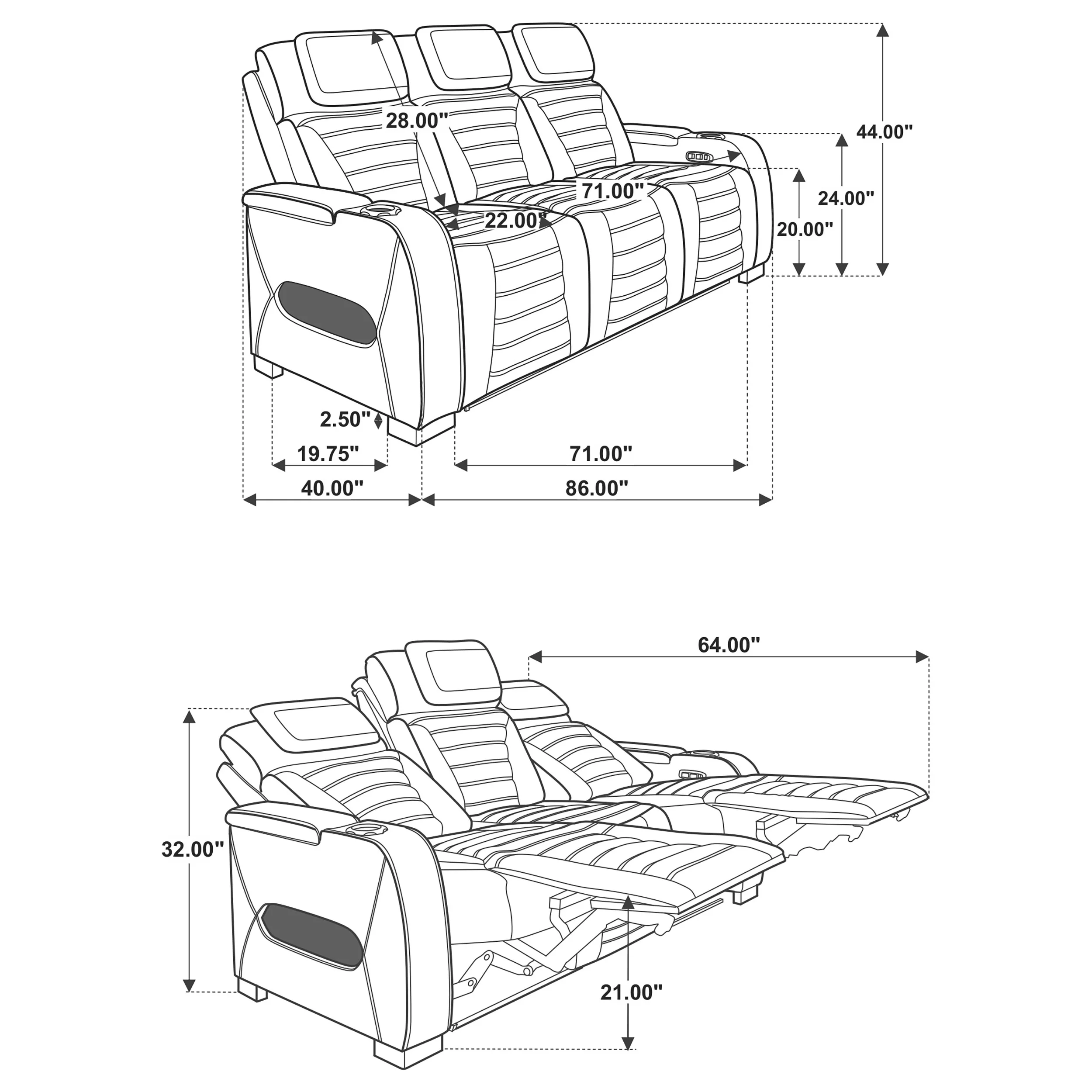 Zuma Dual Power Reclining Sofa Set - Image 35